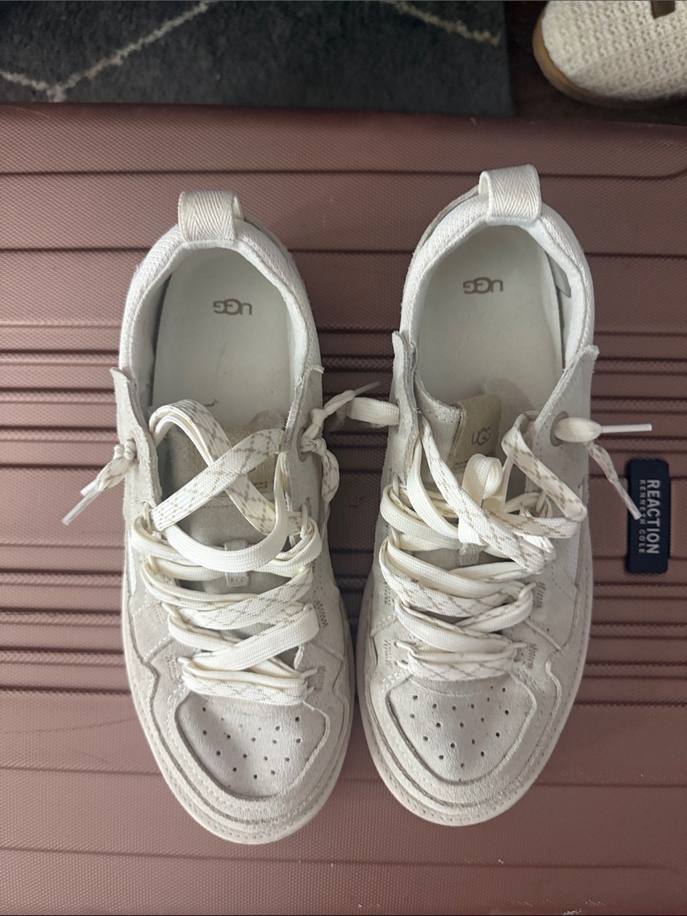 UGG Cream-White Lace-Up Sneakers